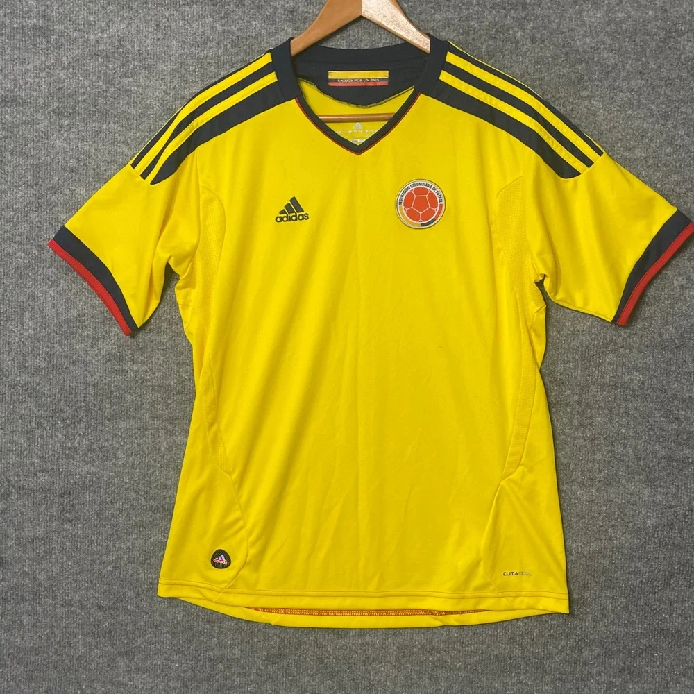 Adidas Colombia National Team 2011 Home Soccer Jersey Yellow Mens Medium